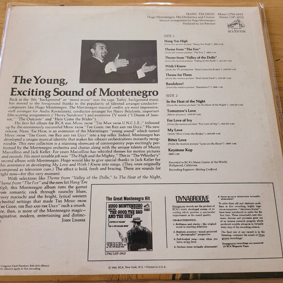 Hugo Montenegro Hang 'Em High Vinyl Record 1968 RCA Victor LSP-4022 Western LPC - Picture 2 of 9